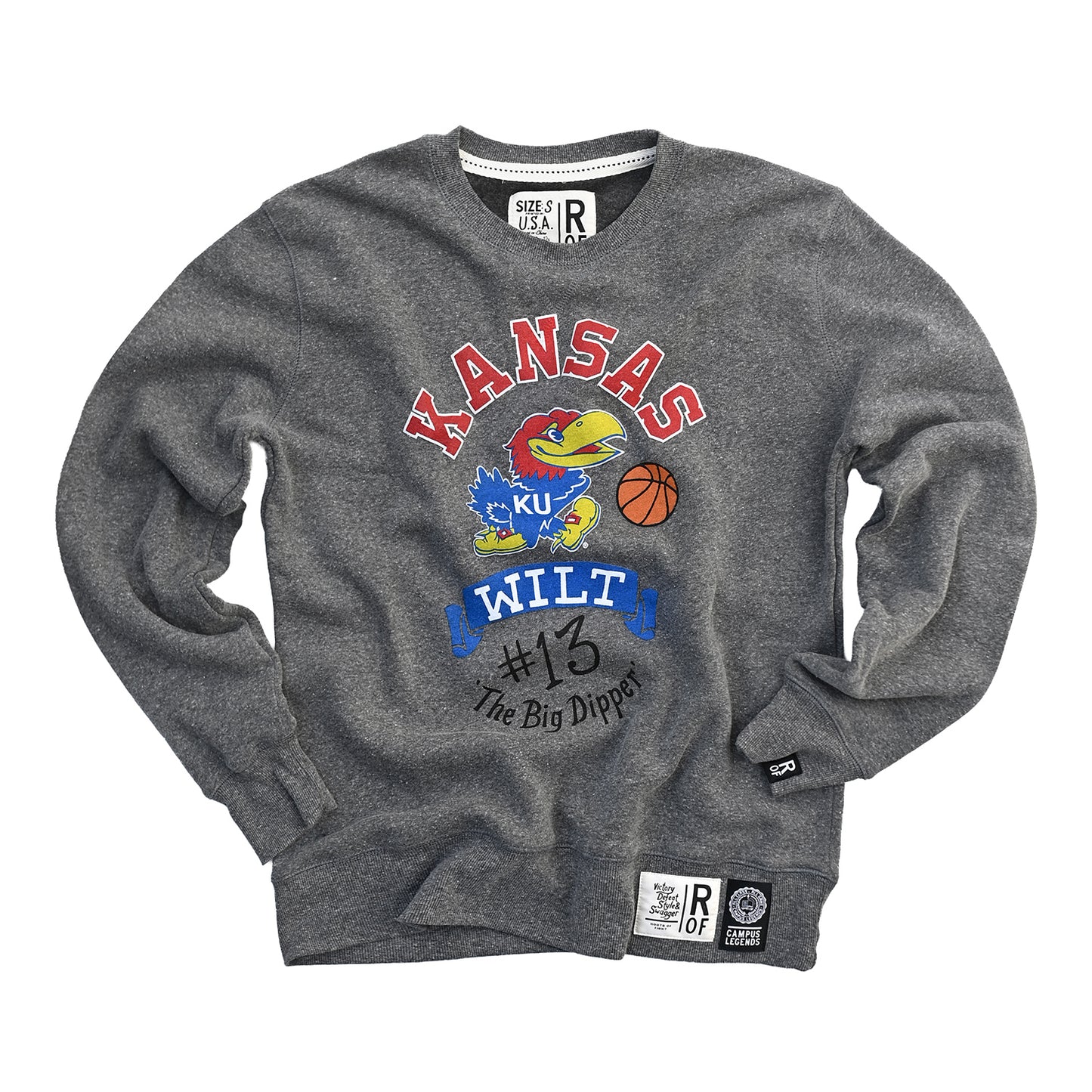 Roots of Fight Kansas Jayhawks Wilt Chamberlain Big Dipper Crewneck