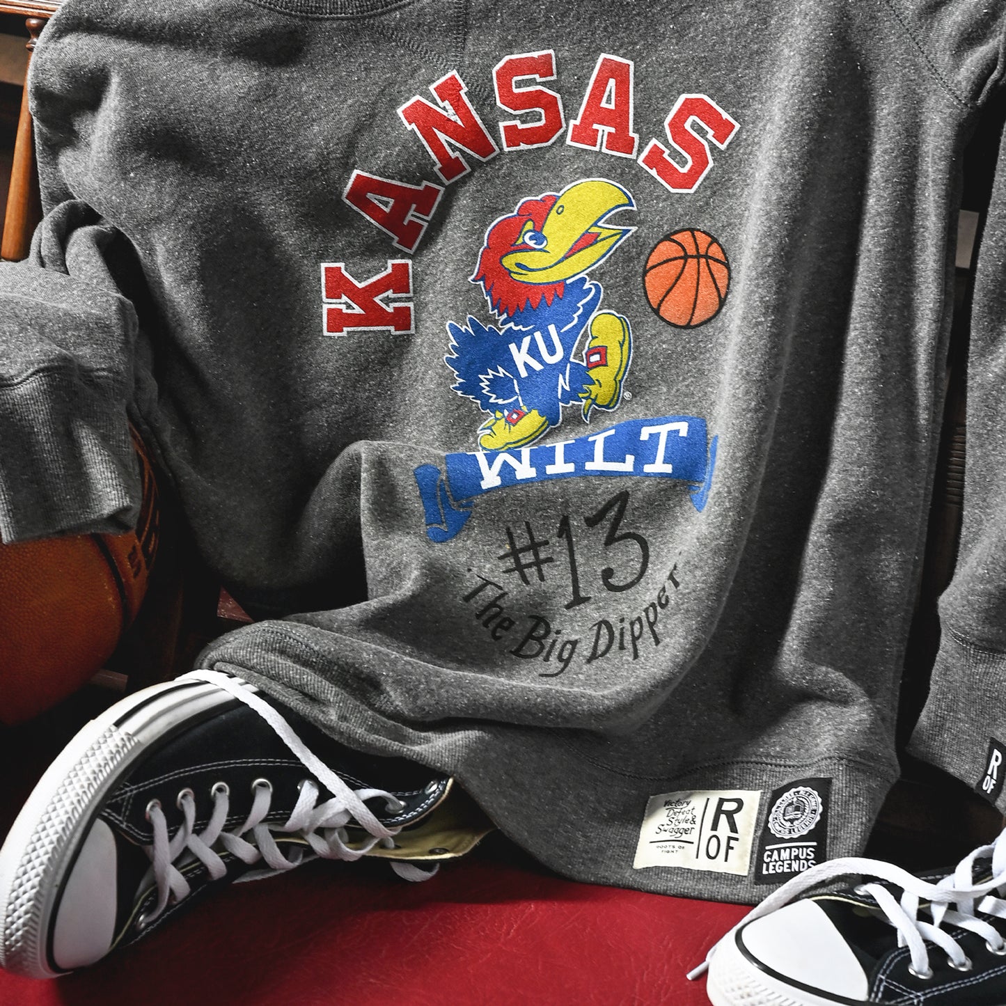 Roots of Fight Kansas Jayhawks Wilt Chamberlain Big Dipper Crewneck