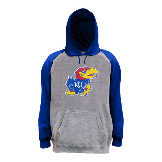 Profile Kansas Jayhawks 2-Tone Big & Tall Blue and Grey Hoodie