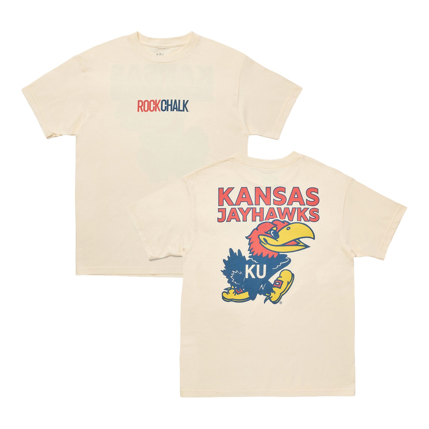 Kansas Jayhawks 2-tone Rock Chalk Logo Tee