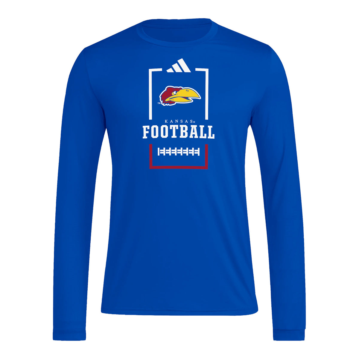 Adidas Kansas Jayhawks Football Long Sleeve T-Shirt