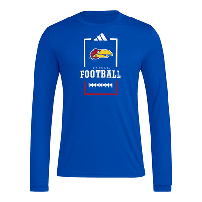 Adidas Kansas Jayhawks Football Long Sleeve T-Shirt