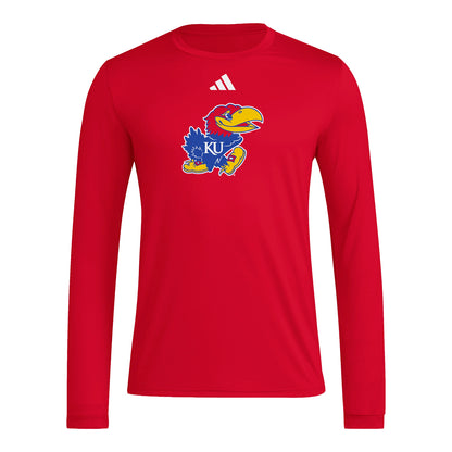 Adidas Kansas University Primary Logo Long Sleeve Tee