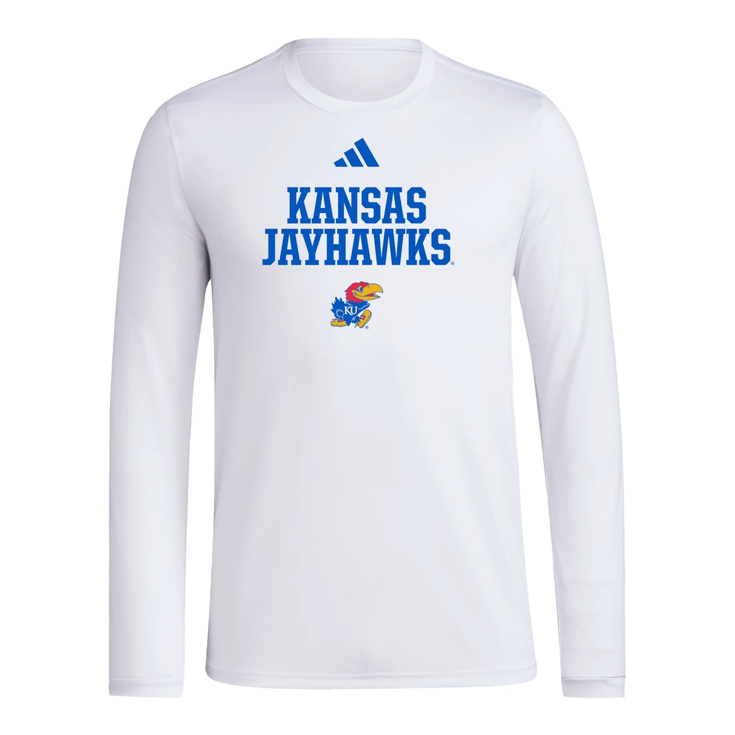 Adidas Kansas Jayhawks Wordmark Long Sleeve Tee