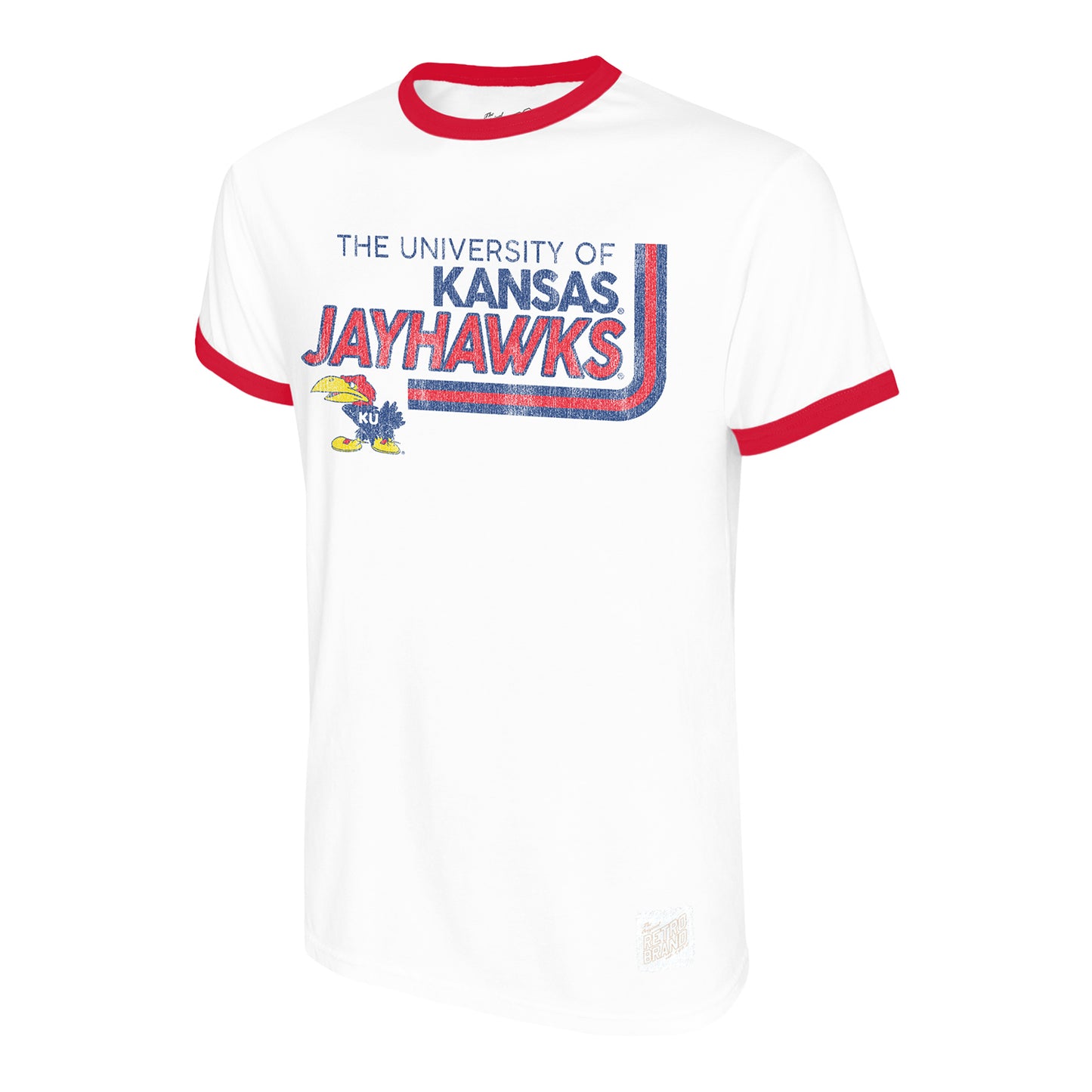 Retro Brands Kansas Jayhawks Stripe Ringer Tee