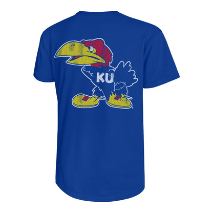 Retro Brands Kansas Jayhawks Stripe Vault Logo Tee