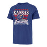 47 Brand Kansas Jayhawks Stripe Football Helmet Blue Short Sleeve T-Shirt