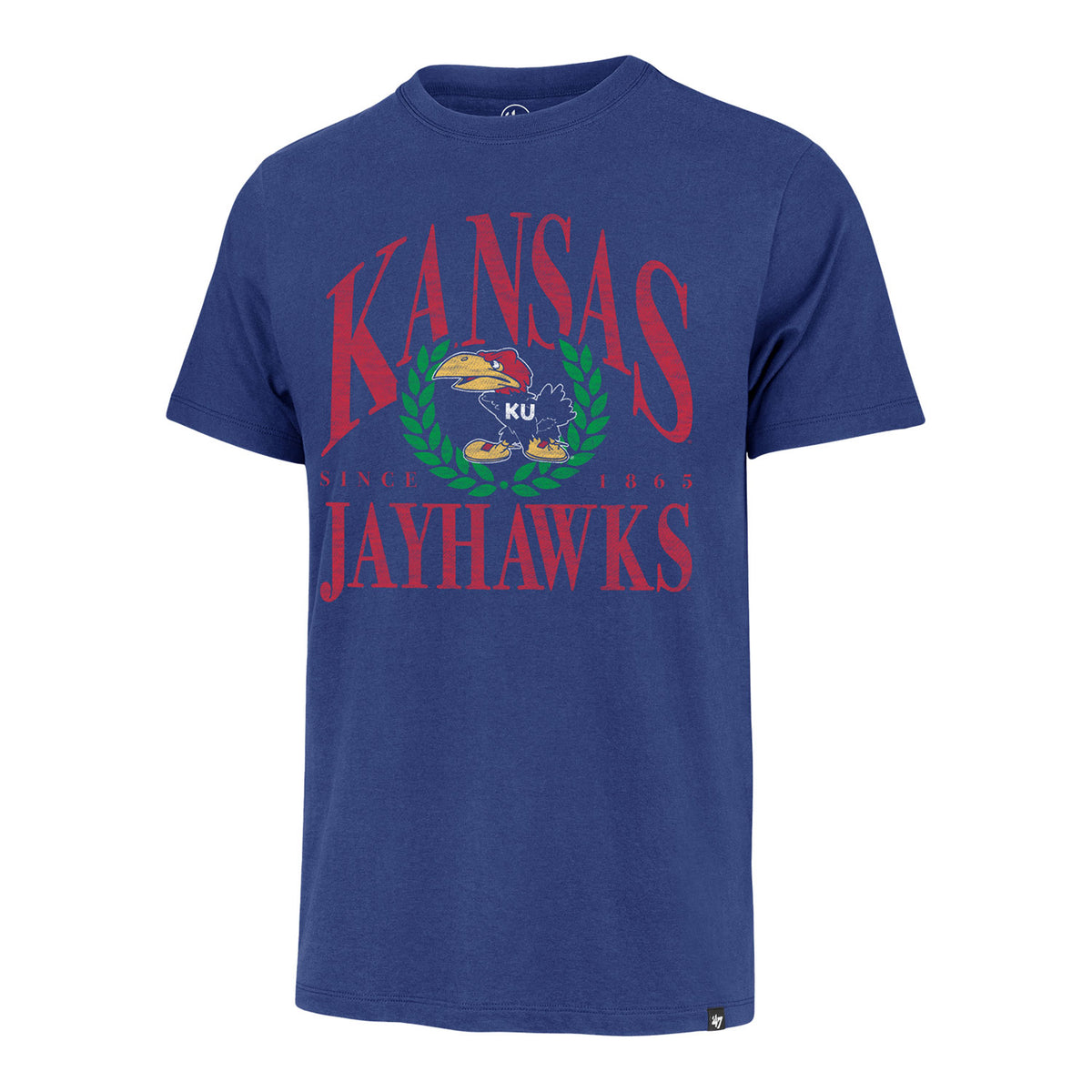 47 Brand Kansas Jayhawks Jayhawk Crest Blue Short Sleeve T-Shirt