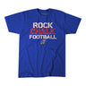 Breaking T Kansas Jayhawks Rock Chalk Football Blue T-Shirt - Front View