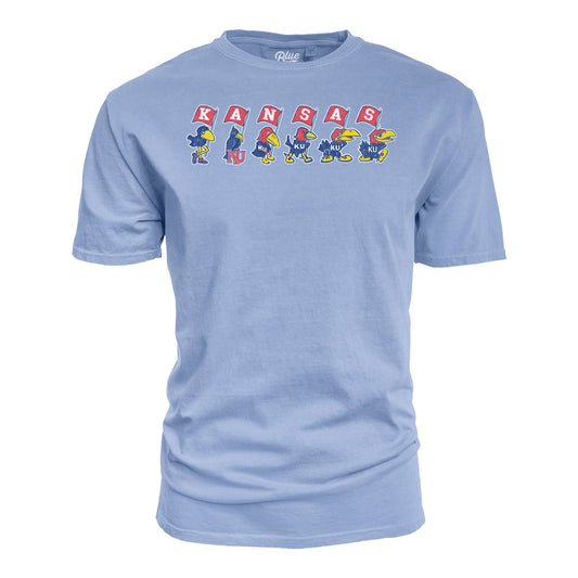 Blue 84 Kansas Jayhawks Jayhawk Flag March T-Shirt