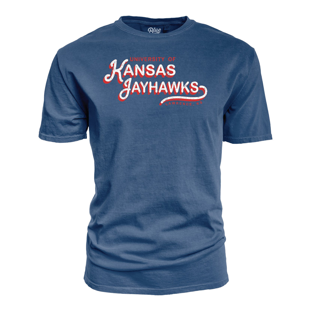Blue 84 Kansas Jayhawks 2-Tone Script T-Shirt