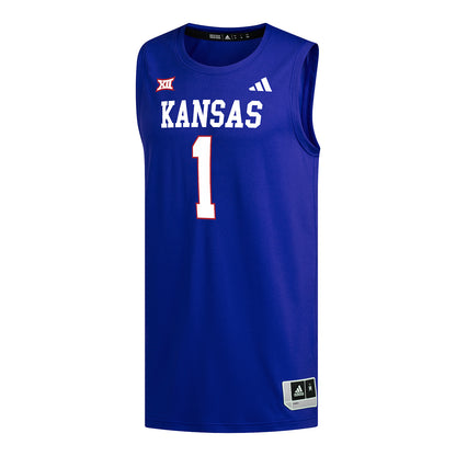 Adidas Kansas Jayhawks Replica #1 Blue Basketball Jersey