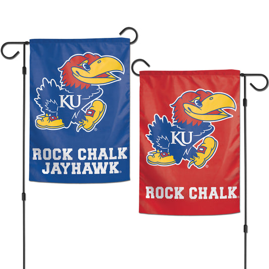 WinCraft Kansas Jayhawks Rock Chalk 2-Sided Garden Flag
