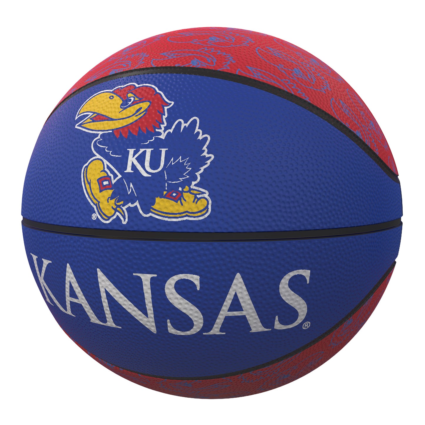 Logo Brands Kansas Jayhawks Rubber Basketball