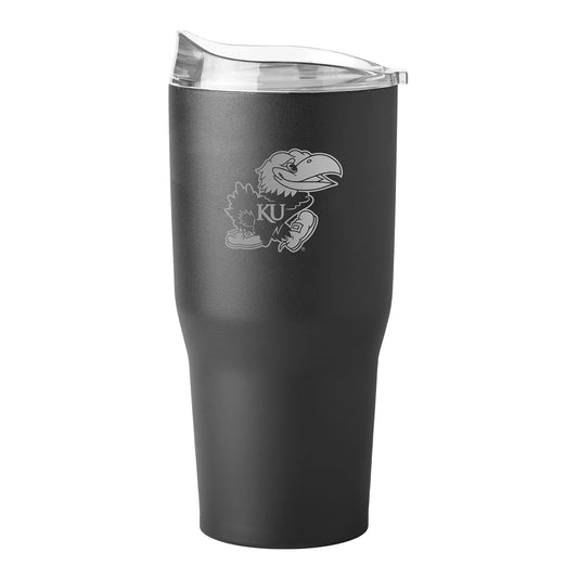 Logo Brands Kansas 30oz Etch Powdercoat Stainless Tumbler