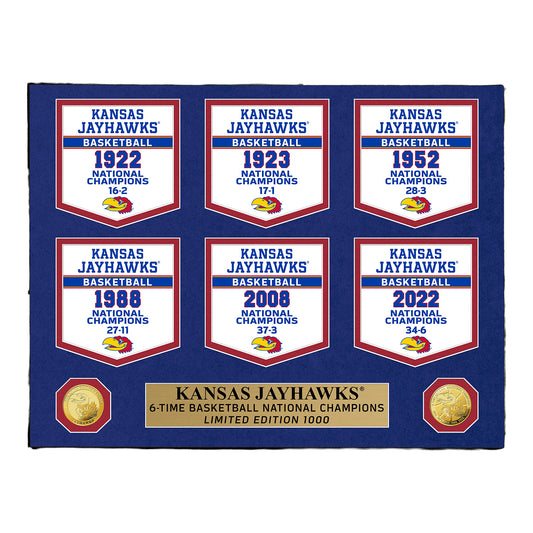 University Of Kansas Basketball Gold Coin Deluxe Banner Photo Mint