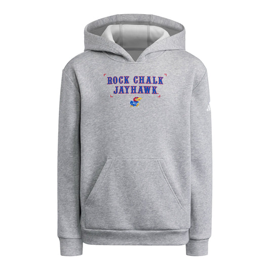 Youth Adidas Kansas Rock Chalk Hoodie