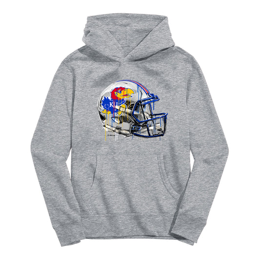 Vive La Fete Youth Kansas Jayhawks Dripping Football Helmet Hoodie