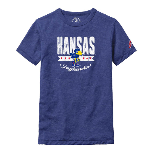 L2 Brands Kansas Jayhawks Youth Skinny Legs Victory Falls T-Shirt