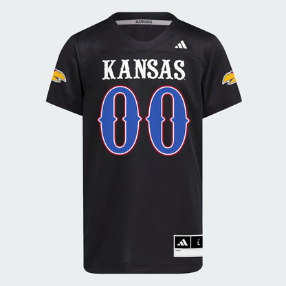 Adidas Kansas Jayhawks Youth #00 Black Football Jersey