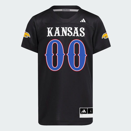 Adidas Kansas Jayhawks Youth #00 Black Football Jersey